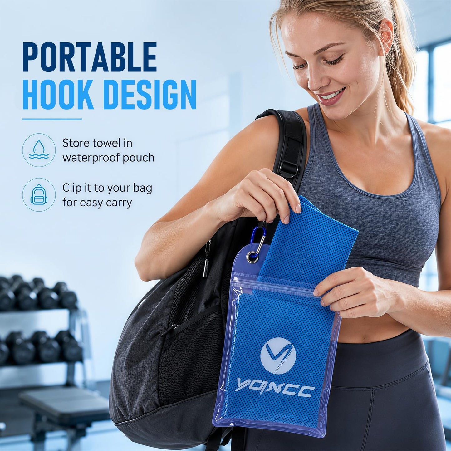 YQXCC Cooling Towels | 4 Pack 47"x12" | Ice Cool for Neck | Microfiber Soft Breathable Chilly | for Yoga, Sports, Golf, Gym, Camping, Running, Fitness, Workout & More Activities