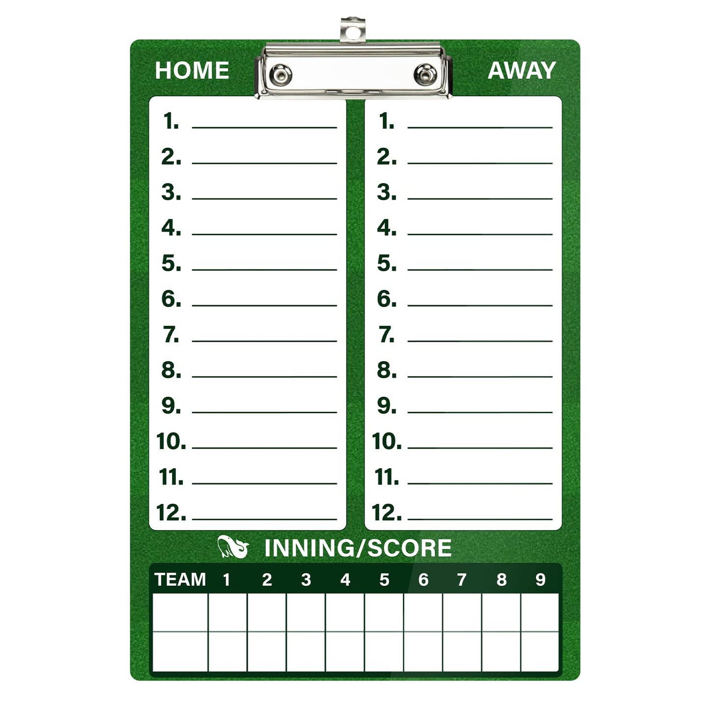 WISYOK Double-Sided Dry Erase Clipboard for Coaches, Baseball, Softball Lineup Board with Marker