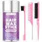SWEET VIEW Hair Wax Stick & Slick Back Hair Brush for Tame Flyaways, Frizz, Sleek Ponytails, Buns | Pomade/Balm/Gel Stick for Woman, Styling Accessories for Girls