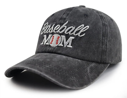 Splash Brothers Customized Baseball Mom Hat for Women Mama, Funny Adjustable Washed Cotton Embroidered Baseball Cap, Sport Gifts for Mom Grandma Friends Fans