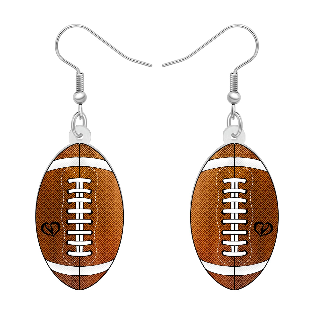 BONSNY Novelty Floral Acrylic Dangle Physical Culture Sports Rugby Earrings for Women Jewelry Gifts Funny Sensitive Ears Hypoallergenic Charms (Rugby)