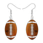 BONSNY Novelty Floral Acrylic Dangle Physical Culture Sports Rugby Earrings for Women Jewelry Gifts Funny Sensitive Ears Hypoallergenic Charms (Rugby)