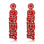 Game Day Earrings for Women Rhinestone Beaded Letter GAME DAY Dangle Earrings Handmade Sports Earrings Football Mom Accessories Game Day Jewelry Gifts